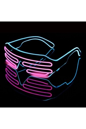 نظارات مضيئة من قِبل MNZ مضيئة بالنيون المتوهجة مهرجان بار كلب العطل نظارات لعبة وردي أزرق وردي أزرق نظارات الحفلة - Zigver