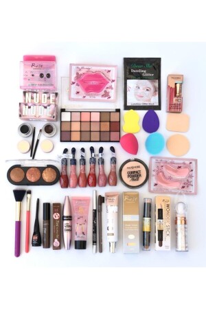 MNZ-02 متوسط النغمة المكياج العروسية مجموعة 32 قطعة حزمة الحزمة - AİLY COSMETİCS