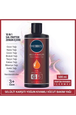 MNZ-10 في 1 Shl Priptor G5 المهنية فعالة ضد السيلوليت زيت رعاية الجسم 500 مل - Hebbes