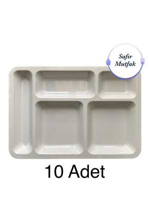 MNZ-10 قطع من 5 أجزاء من طعام مائدة بيضاء مستديرة، طابيلوت، طاولة دوت HLF-354 - Gül Plastik
