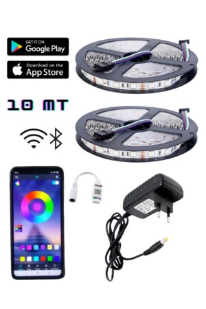 MNZ-10 مترات RGB LED صوت وموسيقى حساسة بلوتوث تمكين من التشبيك واللعب مجموعة 3 رقائق داخلية EVMLDBBZ - EvimLed