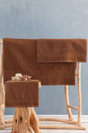 MNZ-100% قطن منشفة صحية مجموعة Terra Toprak 4613p - Cotton Box