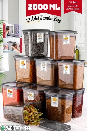 MNZ-12 قطع جمبو حجم الحاوية الاستطناعية 2000 مل أنثراسيت NDY-50882 - Nandy Home
