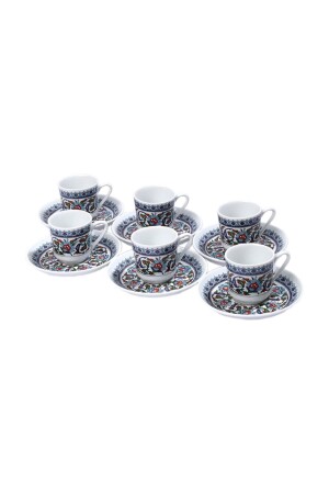 مجموعة كوب قهوة من طراز MNZ-12 - مجموعة كوب توبكابي خاصة مع صوص لـ 6 أشخاص GZ12CKT60932 - Güral Porselen