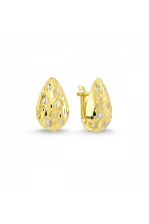 MNZ-14 كيراط ذهبية J الأقراط بدون حجارة خط خط خط قطعة النموذج - Sembol Gold