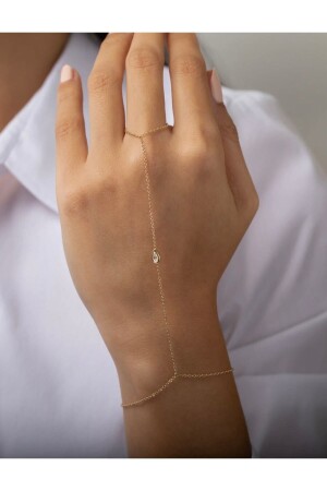 MNZ-14k ذهب واحد الحجر اليد الملحقات - Pop Up Store