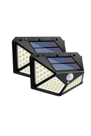 MNZ-2 قطع طاقة شمسية 4 الجانب حديقة المرآب المصباح المنزلي مع جهاز استشعار الحركة 100LED-2 - ZAUSS