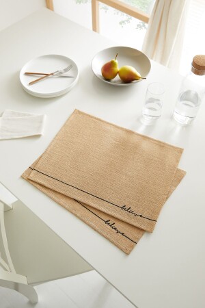 MNZ-2 قطع جوت يعتقد طباعة طاولة العرض لوحة الساحل الموضعية 45x35 - Ocean Home Textile