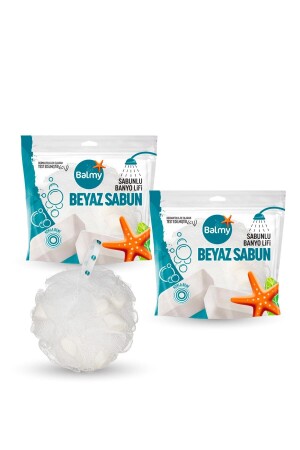 MNZ-2 قطع صابون أبيض حمام لوفا BLMY05404NTRL - Balmy