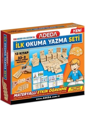 MNZ-2023 حديقة الأطفال في أديدا و 1 . الصف الأول مجموعة القراءة والكتابة (13 كتب و 33 + 2 مواد خشبية) BURSAÇNRKITAP001 - Adeda Yayınları