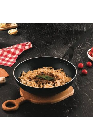 MNZ-26 سم فولاذ Wok Pan المهنية - فولاذ Wok Pan Horeca غير القصص 26 سم - Evren