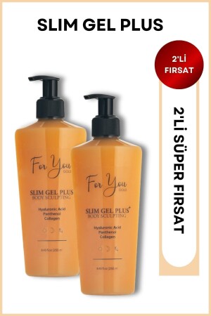 MNZ-2-PACK DEAL SLIM GEL PLUS -تثبيت-مخفضة التمدد والكريم السيلوليت - For You Gold