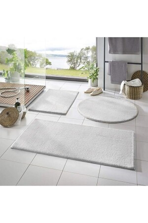 MNZ-3- Piece حمام السجاد بلوش فرش السجاد الحمام مقعد الثلج الأبيض 50x90--50x60---50x50 ((مستد) ALGOB85 - ALgorand Home