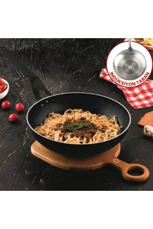 MNZ-30 سم محترف إدخال Wok Pan - Horeca Non-Stick إدخال Wok Pan على أساس Wok Pan 30 سم - Evren