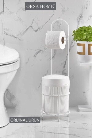 MNZ-380 حامل ورق WC بالدلو الأبيض - ORSA HOME