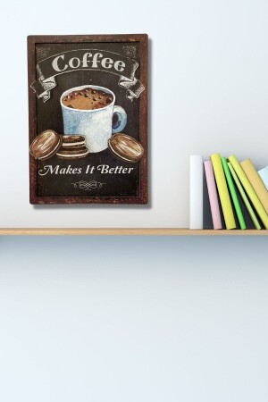 MNZ-3D طلاء الخشب القهوة تجعل من أفضل مطبخ مقهى MDF ديكورات الجدار 20x30 سم - Nt Handmade