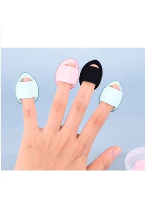MNZ-3Pcs ميني التجميل Puff إصبع وجهه تجميل إسفنج تحت العين مخفف الجفاف الرطب الملابس مخفف الإسفنج - Malinka