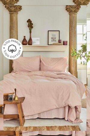 MNZ-4 عنصر اللون الأحمر 100% القطن الواحد غطاء غطاء المياه المجموعة التربة 200. 18. 01. 0756 - Karaca Home