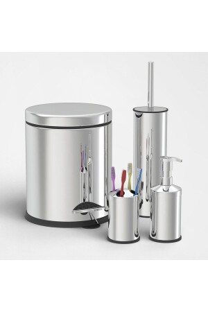 MNZ-4 قطعة حمام مجموعة 3 Lt معدنية غبار مجموعة لا تتصلب RK0101S-4 - REYKA HİJYEN