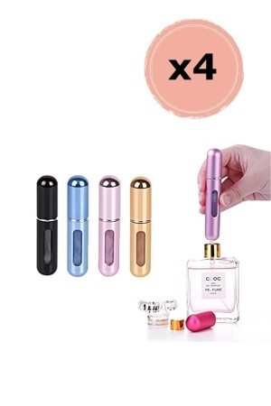 MNZ-4Pcs محمولة صغيرة قابلة للاستفادة من العطور Atomizer قابلة للاستفادة من زجاجات العطور فارغة صغيرة - Dream Plus