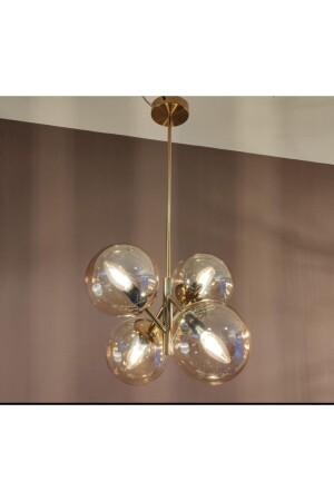 MNZ-4-piece pendant lamp شمعة المياه المزج زجاج شمعة - 4 قطع شمعة المياه المزج - كرة الزجاج شمعة الذهبية الذهبية DBH09 - DabHome