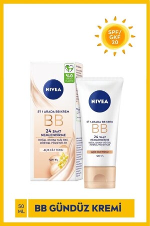 MNZ-5 في 1 24 ساعة رطوبة توفير Bb كريم 50ml- SPF20- جوجوبا زيت جوجوبا - مرطبة - لون جلد خفيف - Nivea