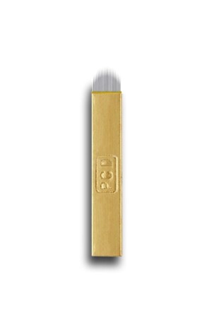 MNZ-5 قطع 12 Pin U صفراء P. c. d مكياج دائم الوشم إبرة التمطير - Alaraycosmetics