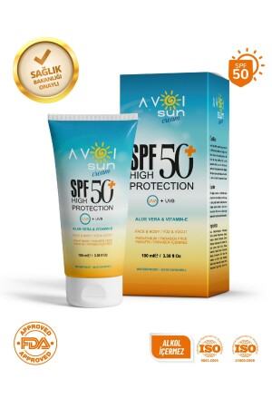 MNZ-50 SPF حماية عالية للغاية ضد (الثمة الاندفاعية) و (إضاءة الجلد) كريم الشمس 100ml 8684255898500 - avoi sun