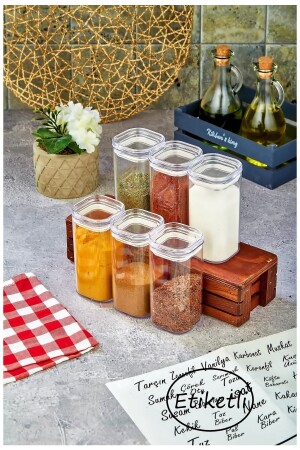 MNZ-6- Piece 300 Ml أكريليك علبة العطور مجموعة حاوية تخزين (مع علامة شفافة) FBZ-6PCS-300ML - FBZhome