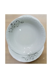 MNZ-6-Piece Yakamoz 13 سم بورسلين Deep Plate Snack Bowl 6 قطع صغيرة الحجم PRL13ykmz - Porland