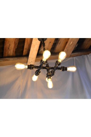 MNZ-7 Li Rustic Chandelier، صناعية مصباح السقف التصميم الراجعية مصباح العقاب سلسلة الزينة مصباح Nakresendustriyel6 - NAKRES