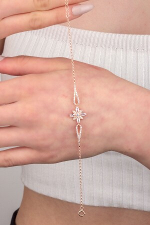 MNZ-925 زهرة فضية من الأمل سوار مع سلسلة دوش - Miavi Silver
