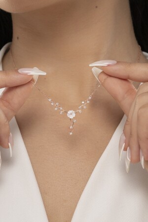 MNZ-925 سبرينغ فولاذر نسائية نموذج الزهور Magnolia قلادة عنق Essakly626 - ESSARE