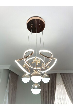 MNZ-Alice مصباح معلق حديث فراشة الذهب الأصفر 3 مرحلة LED شمعة - Livora Lighting
