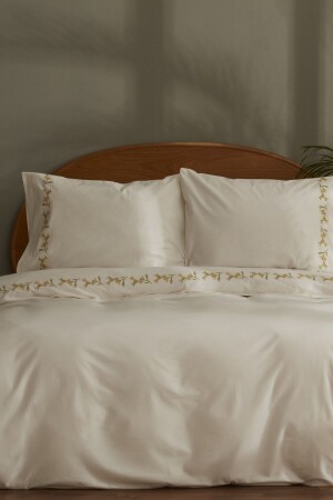 MNZ-Alissa 100% قطن مطلي مضاعف مطلي مغطى غطاء غطاء الأبيض 200 - Karaca Home