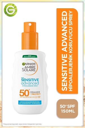 MNZ-Ambre Solaire حساسة متقدمة مضادة للآكل الغذائية واقية الشمس Spf50 150ml - Garnier