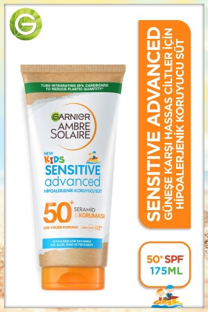 MNZ-Ambre Solaire حساسة متقدمة للأطفال الحمراء الحمراء الشمسية الحمراء Spf50+ 175ml 3600541918771 - Garnier