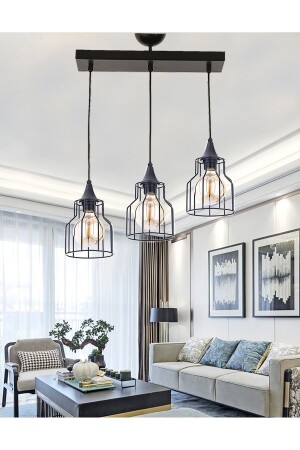 MNZ-Amethyst Luxury 3 Row pendant lamp شمعة S0313SR - Etsylight