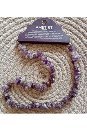 MNZ-Amethyst Stone Cracked Stone Healing الطبيعي الحجر تصميم عنق الرأس - Devritarz
