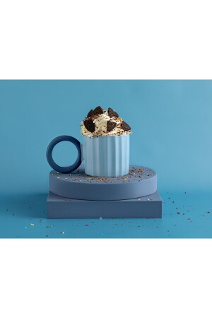 MNZ-Angled New Bone China Mug 260 مل ضوء الأزرق 10037922 - English Home