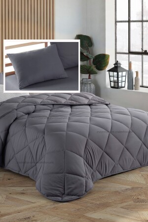 MNZ-Anthracite وسادة واحدة ومبنية مجموعة 155*215 - Formeya