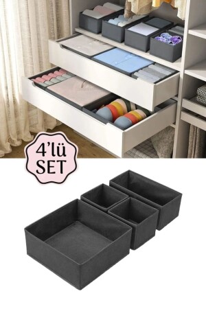 مجموعة منظمة MNZ-Anthracite 4-Drawer - Serstil