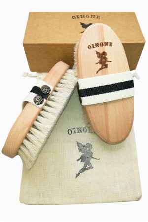 MNZ-Anti-Cellulite 100% Natural Horsehair Cellulite Brush (مع كيس تخزين وصندوق) - Oinone