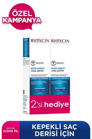 الشامبو الحراري ضد القشرة من نوع MNZ-Aqua 300 ml 2 قطع - ضد الحكة ومضادة القشرة - Bioxcin