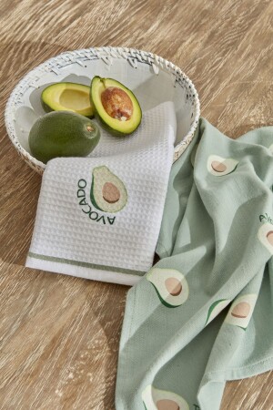 MNZ-Avocado 100% القطن 2 قطع من المطبخ منشفة خضراء - Karaca Home