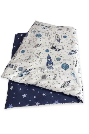 MNZ-Baby Kids Quilt Standard 100x120 سم فضائي فضائي البحرية النجم الأزرق 2161 - Bebek Özel