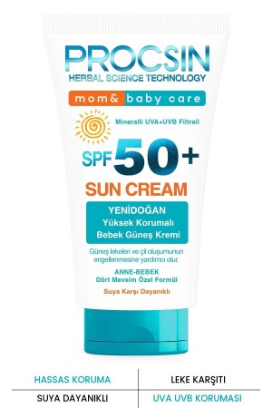 MNZ-Baby حماية فوق البنفسجية عالية للطفل والطفل SPF50+ كريم الشمس 50 مل - Procsin