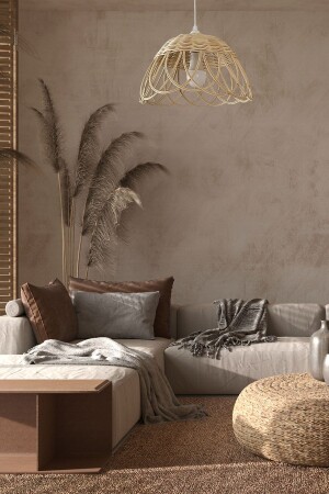 MNZ-Bamboo، راتان، ويكر مصباح معلق 35 سم TURAA63256325 - Turkish Rattan
