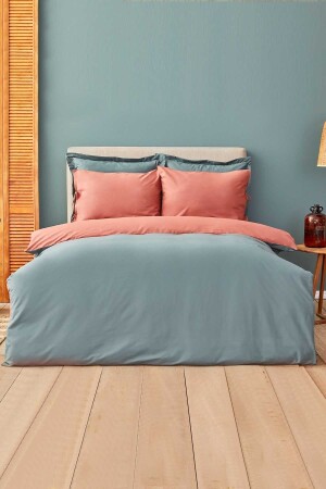 MNZ-Basis Petrol-terecota Reversible Double Duvet Cover Set 200 21. 01. 0074 - Karaca Home