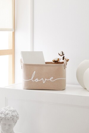MNZ-Beige المخبأ غسيل الغسيل غرفة الأطفال منظمة الألعاب المنقلبة تخزين السلة منظمة 30x21x18 سم - Ocean Home Textile